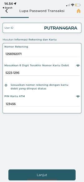 Flow Lupa Password Transaksi 5